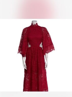 FARM Rio Burgundy Lace Maxi Dress